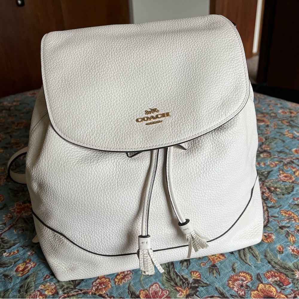 Coach Elle Chalk Leather Backpack